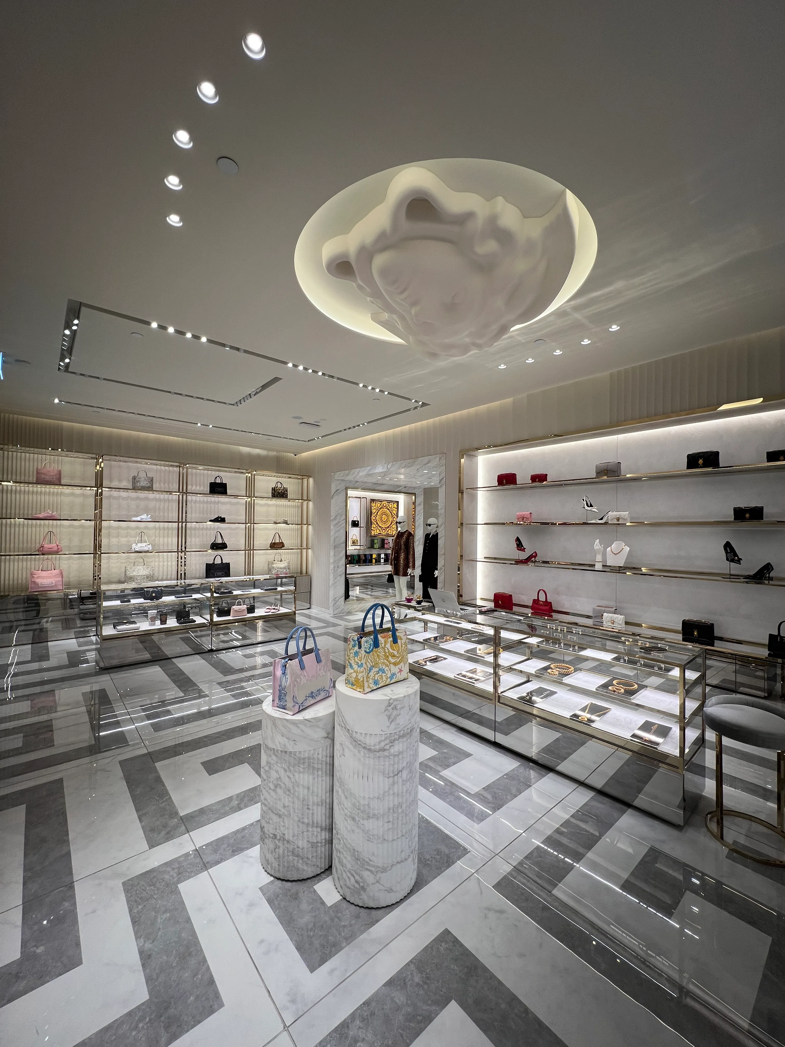 Versace flagship store interior with luxury finishes at Westfield Newmarket, Auckland