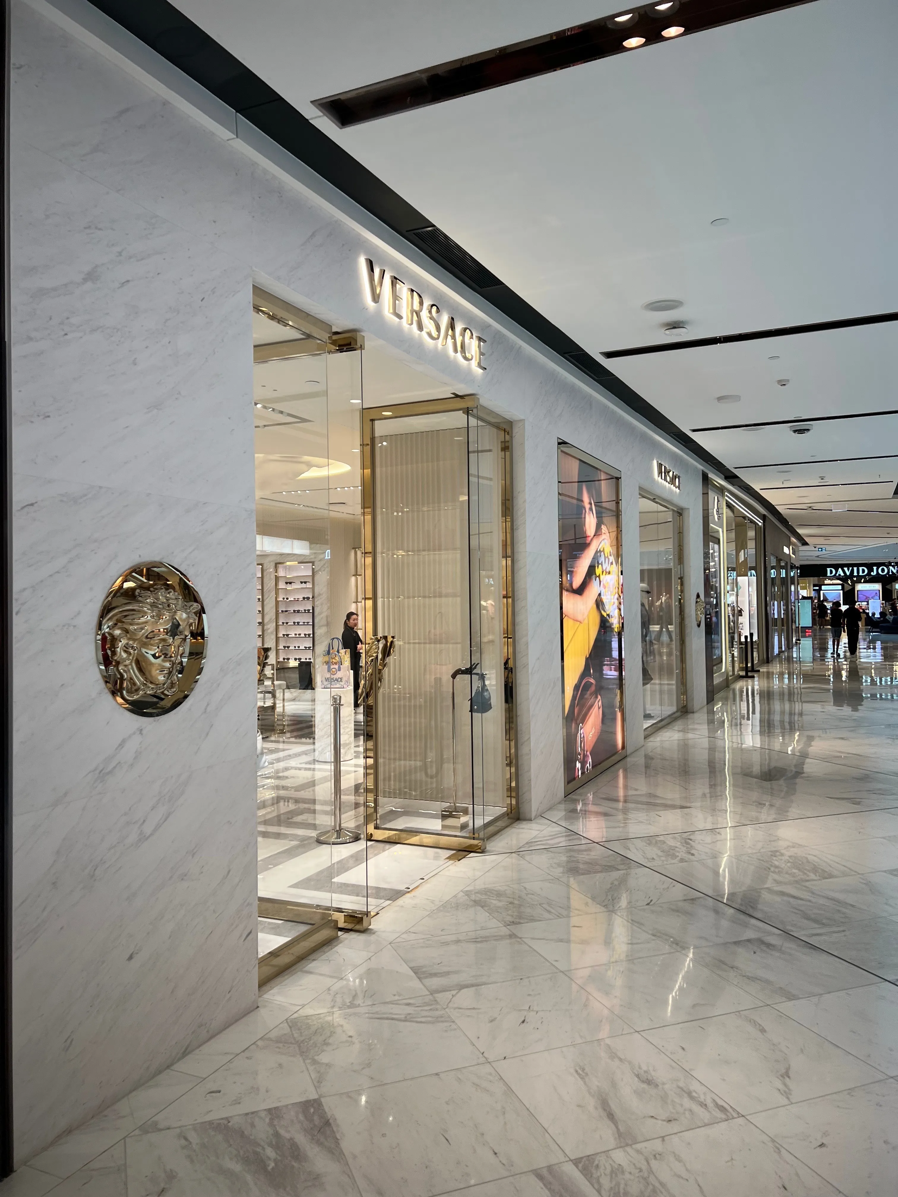 Versace flagship store interior with luxury finishes at Westfield Newmarket, Auckland