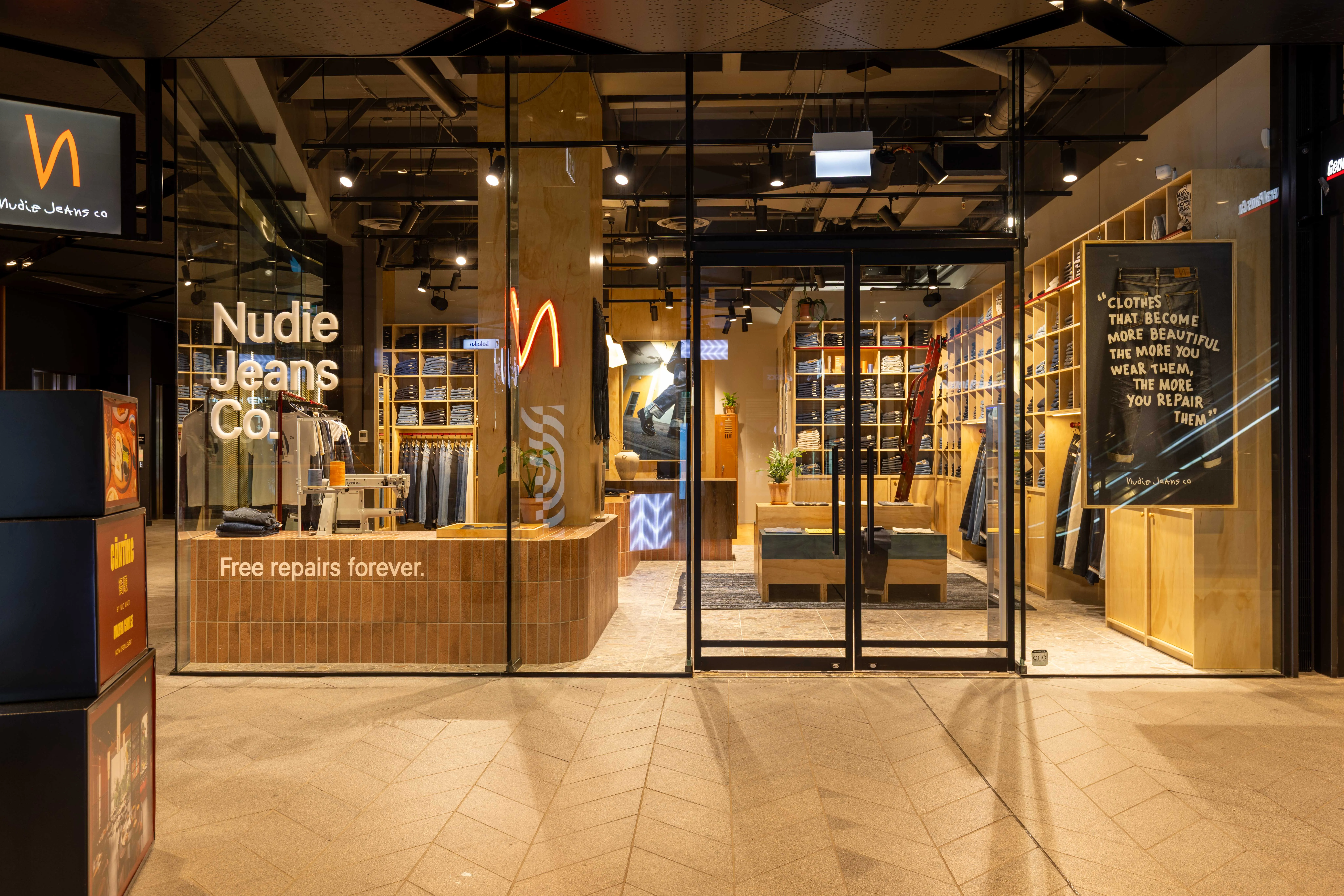 Nudie Jeans — Commercial Bay, Auckland, detail 2