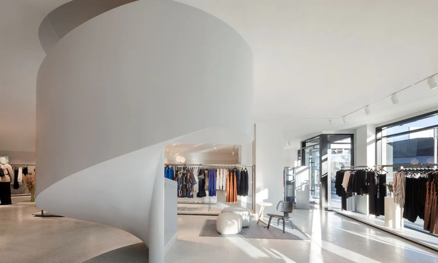 COS store spiral staircase at Westfield Newmarket, Auckland